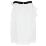 Giambattista Valli white crepe skirt with layered detailing to waistband