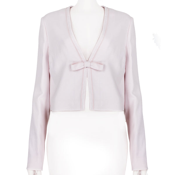 Giambattista Valli cropped jacket in a pale pink crepe fabric