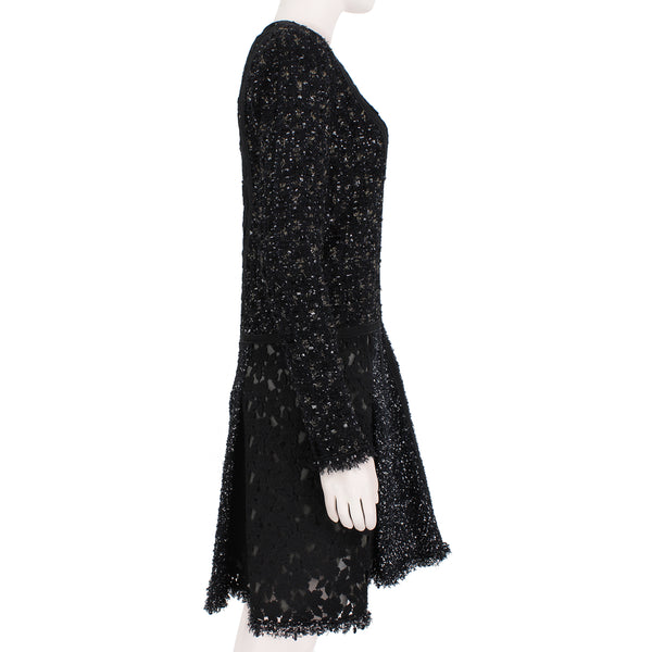 Giambattista Valli Black Tweed & Lace Dress Renascence Giambattista Valli Black Tweed & Lace Dress Renascence