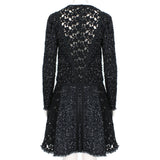 Giambattista Valli tweed, lace and mesh skirt in black, white and gold
