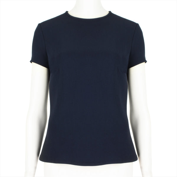 Martin Grant tailored fit top in navy blue crepe