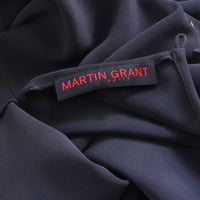 Martin Grant tailored fit top in navy blue crepe