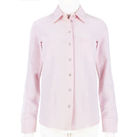 Michael kore pink silk cotton slim fitting shirt blouse
