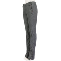 MONSE runway collection grey trousers pants with bib front and regimental stripe pattern