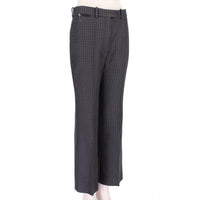 Nina Ricci black grey and claret houndstooth pattern trousers in a wool tweed fabric