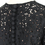 Proenza Schouler Black Broderie Anglaise Swing Top Tunic Top