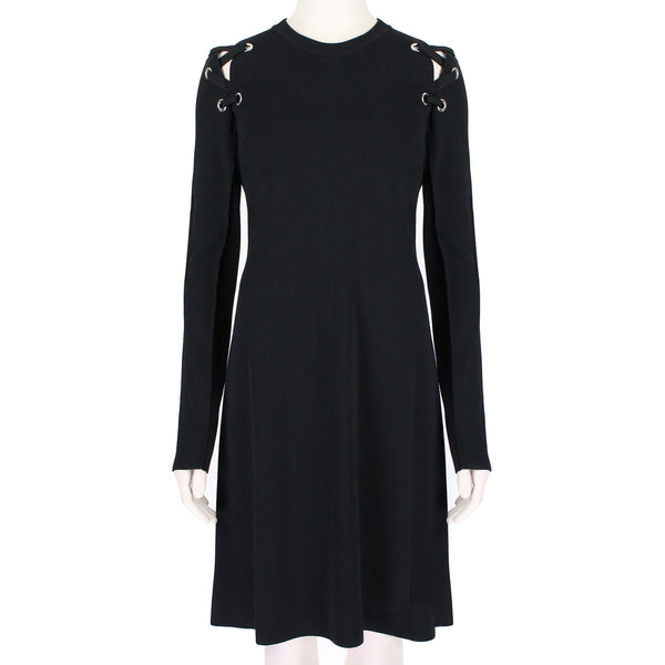 Proenza Schouler ribbed knit dress with laced rivet sleeves
