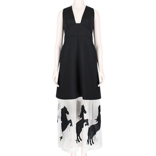 Stella McCartney full-length gown in a fine black wool fabric
