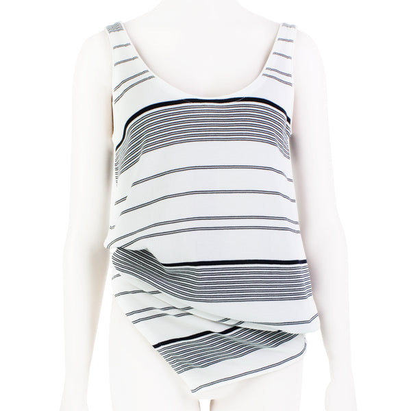 Stella McCartney black white striped vest top camisole 
