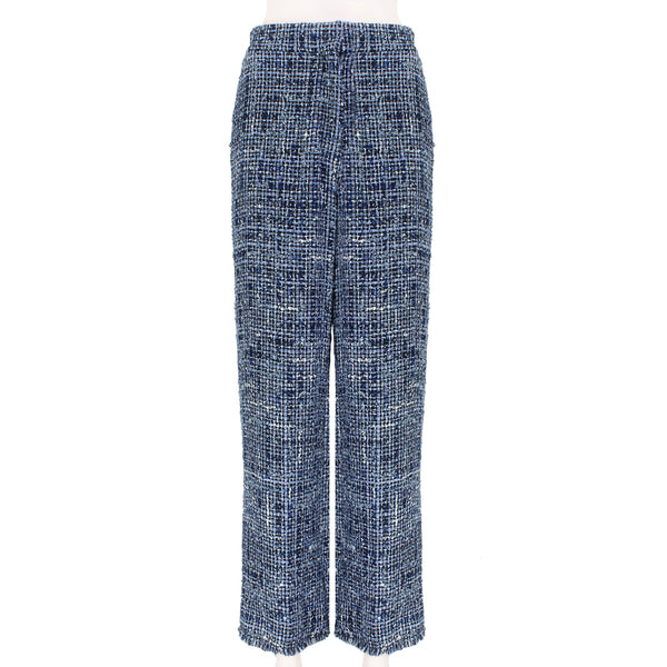 Sonia Rykiel blue tone tweed trousers wide straight leg
