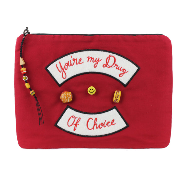 Venessa Arizaga You're my drug of choice clutch bag pouch laptop case bag fast food