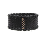 Henry Beguelin black snakeskin textured leather cuff