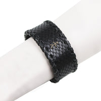 Henry Beguelin black snakeskin textured leather cuff