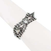 Tom Binns silver tone pyramid spike and crystal detailed bracelet
