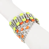 Tom Binns silver neon yellow orange statement bracelet jewellery