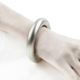 Alexander McQueen solid bracelet cuff bangle in a silver brushed metal