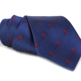 Alexander McQueen skull and dot pattern silk tie in royal blue and red