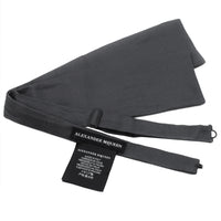 Alexander McQueen dark charcoal grey woven silk bow tie