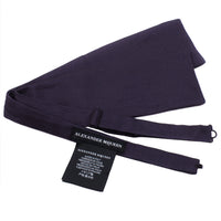 Alexander McQueen dark purple woven silk bow tie