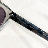 Stella McCartney smokey grey falabella sunglasses with chain inlay to top
