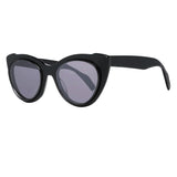 Yohji Yamamoto avante garde matt black cat eye sunglasses with satin mirrored lenses YY7021