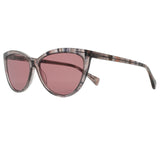Y's Yohji Yamamoto marbled grey and orange tone cat eye sunglasses with a pink tone lens