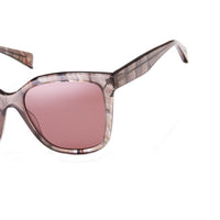 Y's Yohji Yamamoto sunglasses in a grey and orange marbled frame with pink lenses