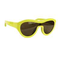 Dries Van Noten by Linda Farrow shield sunglasses in an acid yellow tone frame