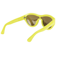 Dries Van Noten by Linda Farrow shield sunglasses in an acid yellow tone frame