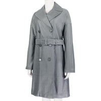 Alaia shimmering silvery grey trench coat in corduroy