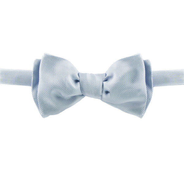 Alexander McQueen pale light blue woven silk bow tie