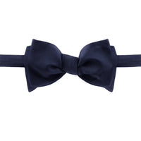 Alexander McQueen dark navy blue woven silk bow tie