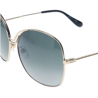 Givenchy pale gold frame oversize sunglasses with a gradient grey tone lenses