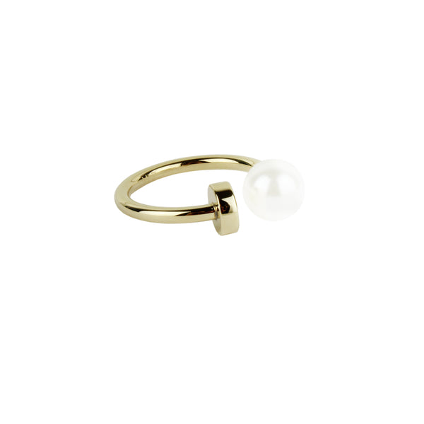 Calvin Klein gold tone open ring pearl detailing