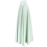 Alaia luxurious pale pistachios green textured full length circular skirt
