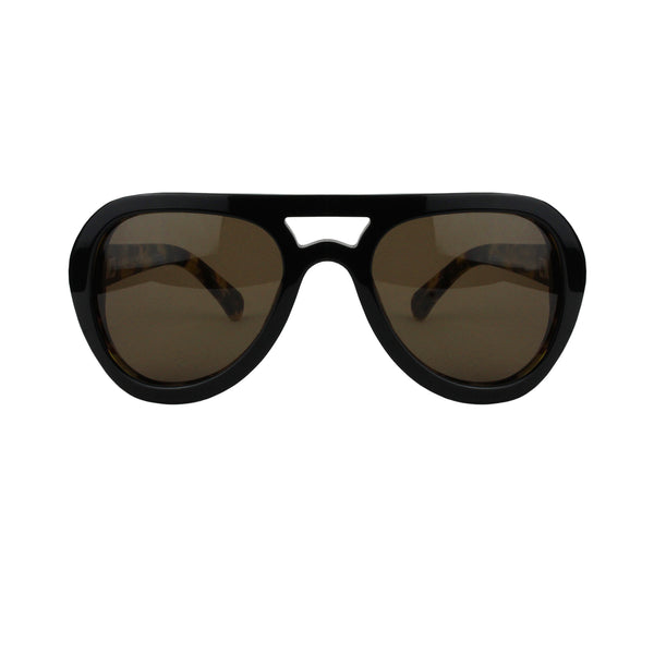 Dries Van Noten D Frame sunglasses in black and tortoiseshell