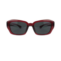 Dries Van Noten D Frame Sunglasses in a raspberry red tone frame