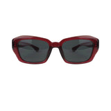 Dries Van Noten D Frame Sunglasses in a raspberry red tone frame