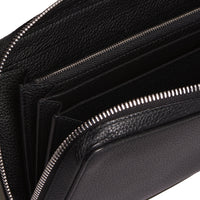 Dunhill Boston Single Zip Organiser black leather wallet