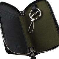 Dunhill key case black leather and khaki green