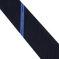 Dunhill herringbone tie in ink blue mulberry silk