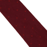 Dunhill claret woven silk tie in a rectangular pattern