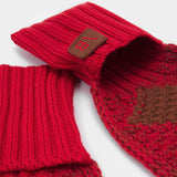 Victoria Beckham knitted wool red and caramel brown tone scarf 
