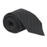 Dries Van Noten charcoal grey pinstripe tie