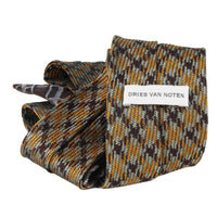 Dries Van Noten check patterned jacquard silk tie
