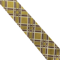Dries Van Noten check pattern silk tie in Olive green