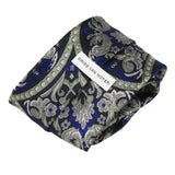 Dries Van Noten floral jacquard tie midnight blue black grey