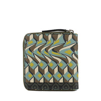 Dries Van Noten patterned leather green tone wallet