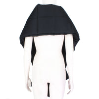 Dries Van Noten black oversized quilted wool scarf down feather filled