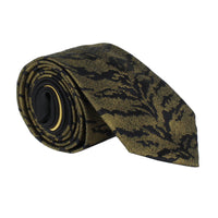 Dries Van Noten neck tie tiger jacquard matt gold and black menswear